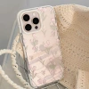Sweet pink gold iPhone15 Apple 16promax phone case, suitable for 14 fresh flowers 13 transparent 17 Specification image